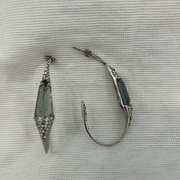 Elegant Silver Earrings with Crystal Accents - Picture 3 of 3